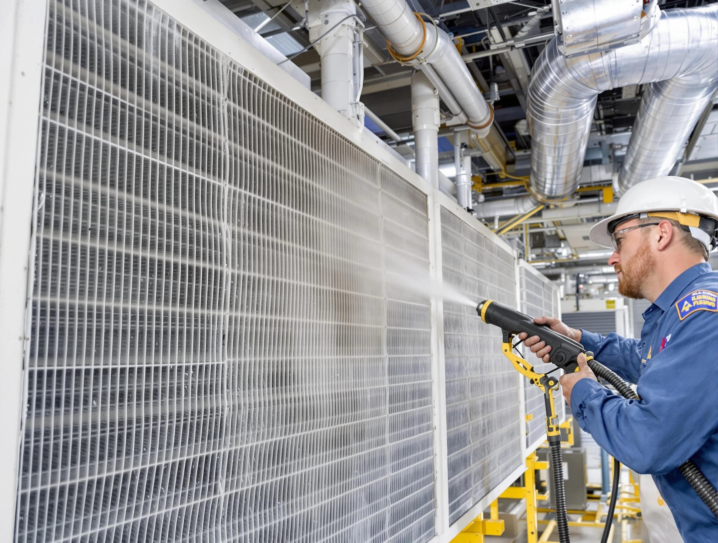 Professional commercial coil cleaning by Fayetteville Air Duct Cleaning in Fayetteville