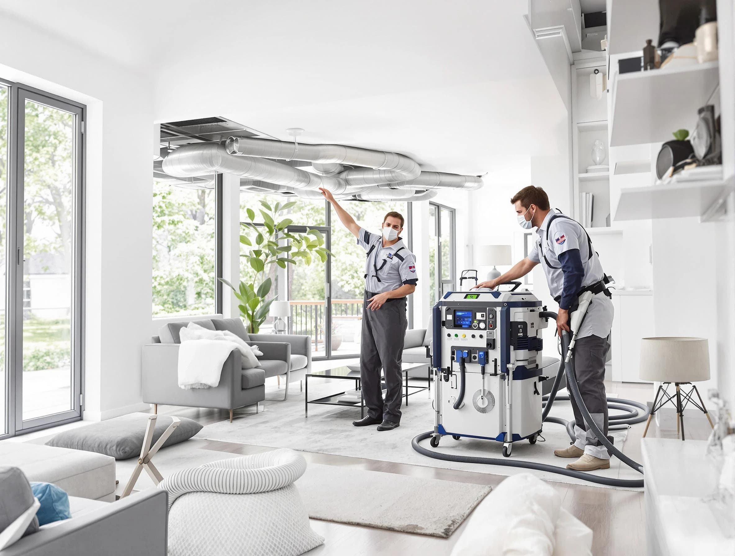 Fayetteville Air Duct Cleaning professional conducting pure air duct cleaning with state-of-the-art equipment in Fayetteville