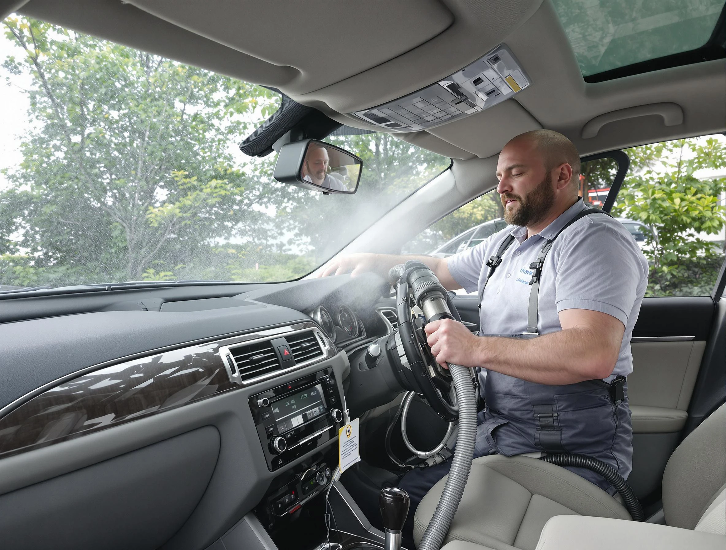 Fayetteville Air Duct Cleaning specialist performing professional car duct cleaning in Fayetteville